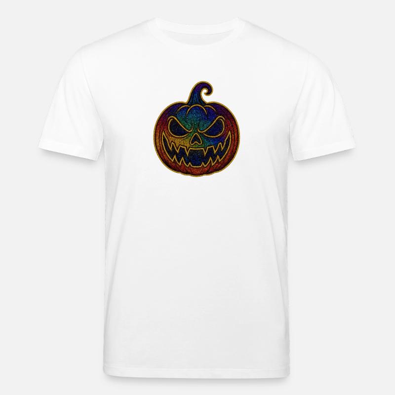 Glitzernder Regenbogen Kürbis zu Halloween - Stanley/Stella Unisex Bio-T-Shirt CREATOR  - Weiß