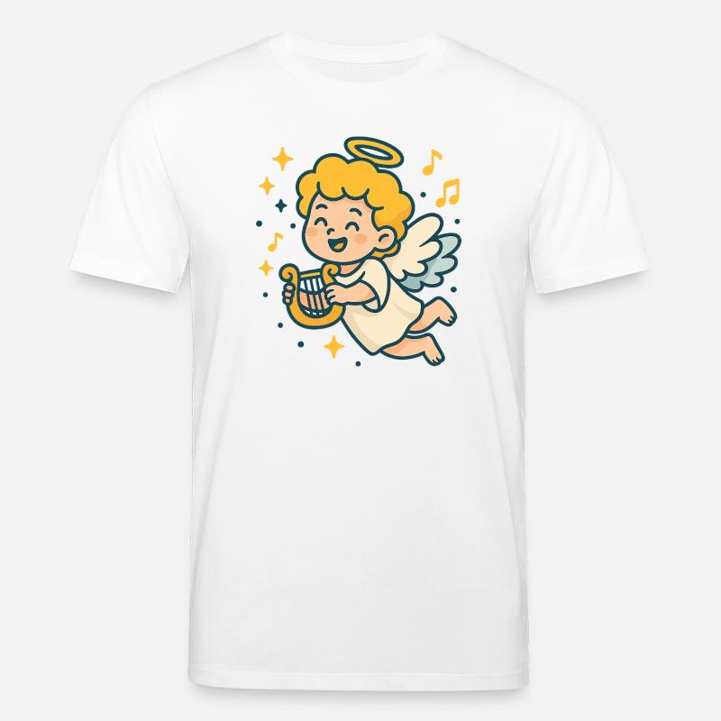 Cute Angel Playing Harp Design - Stanley/Stella Unisex Bio-T-Shirt CREATOR  - Weiß