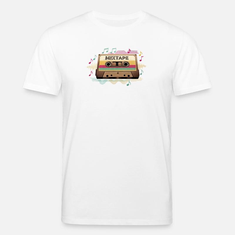 Retro Mixtape NeonNotes - Stanley/Stella Unisex Bio-T-Shirt CREATOR  - Weiß