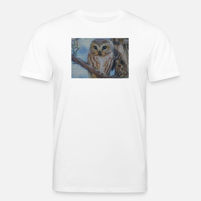 Abendwald Eulenblick - T-shirt bio CREATOR Stanley/Stella Unisexe - blanc