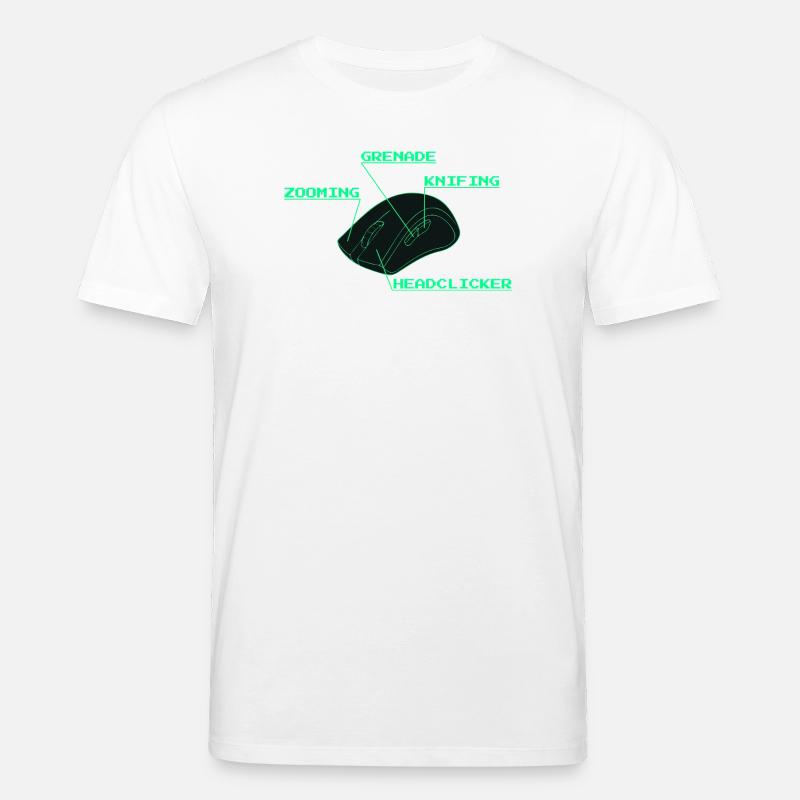 Headclicker Gaming Blueprint Neon Design - T-shirt bio CREATOR Stanley/Stella Unisexe - blanc