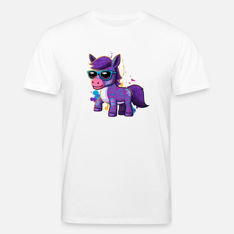 Reiterin Pony Farbenfrohes Pferd - Stanley/Stella Unisex Bio-T-Shirt CREATOR  - Weiß
