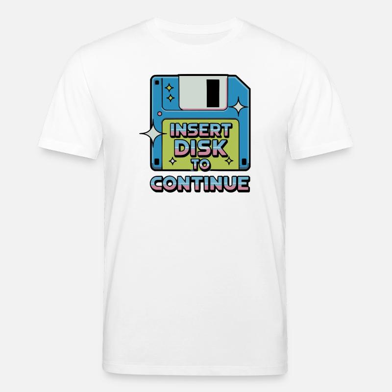 Y2K Retro – Insert Disk to Continue - Stanley/Stella Unisex Bio-T-Shirt CREATOR  - Weiß