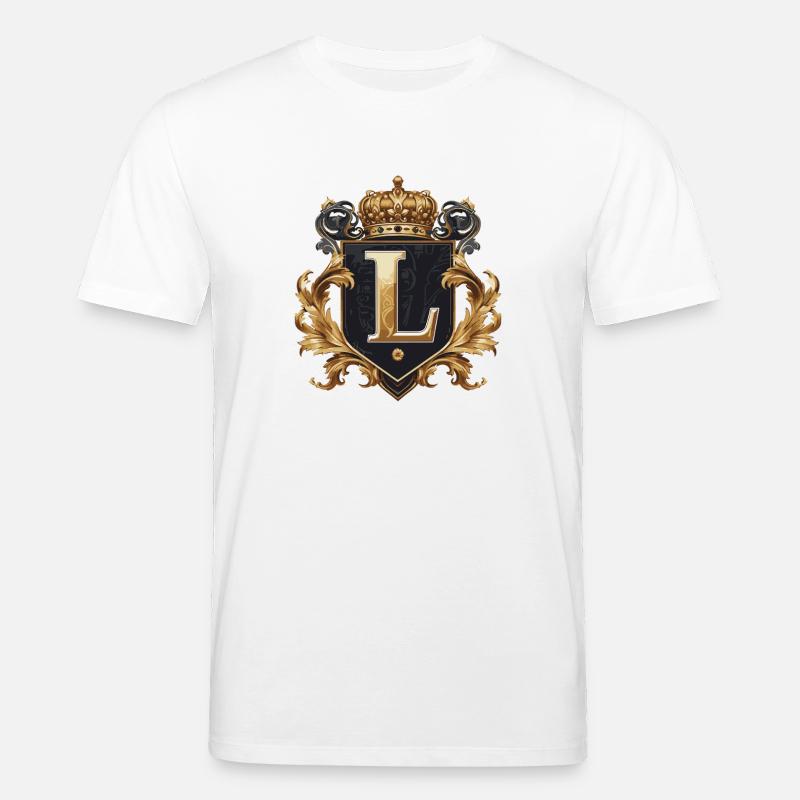 L Buchstabe Name Krone - Stanley/Stella Unisex Bio-T-Shirt CREATOR  - Weiß