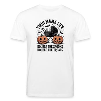 Halloween Double Bébé Hanté - T-shirt bio CREATOR Stanley/Stella Unisexe - blanc - Devant - Alina (178cm) & Michal (187cm)