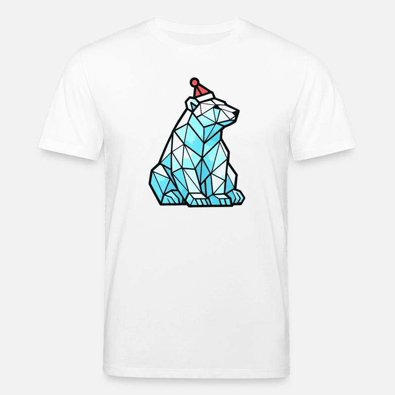 Polygon Eisbär mit Weihnachtsmütze - Stanley/Stella Unisex Bio-T-Shirt CREATOR  - Weiß
