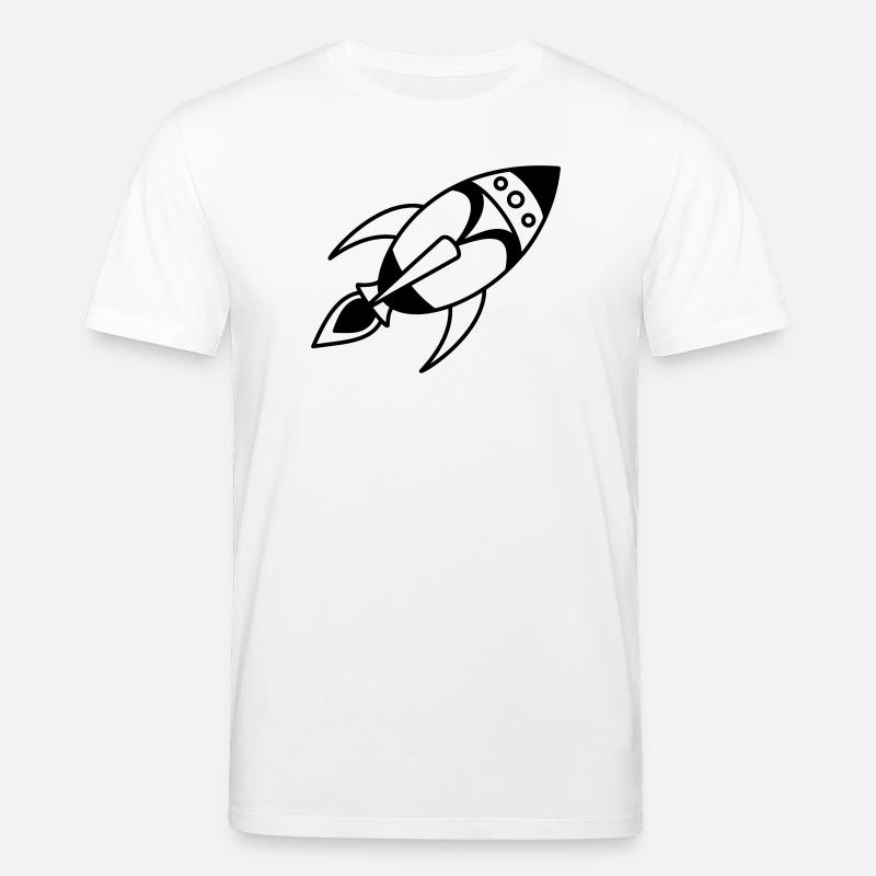 Retro Space Rocket – Space Spaceship Design - Stanley/Stella CREATOR Unisex Organic T-Shirt - white