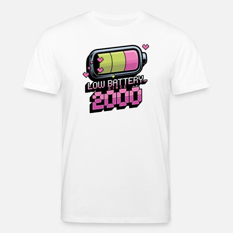 Y2K Retro – Low Battery Since 2000 - Stanley/Stella Unisex Bio-T-Shirt CREATOR  - Weiß