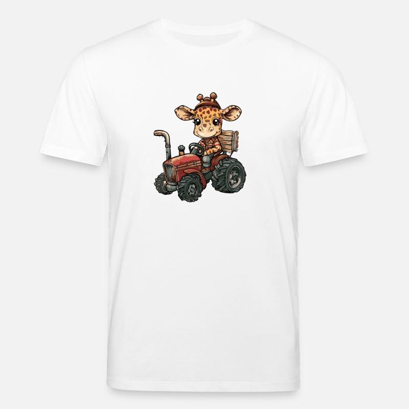 Giraffe Traktor Farmer - Stanley/Stella Unisex Bio-T-Shirt CREATOR  - Weiß
