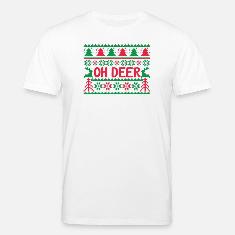 Hässlicher Pullover - Oh Deer - Stanley/Stella Unisex Bio-T-Shirt CREATOR  - Weiß