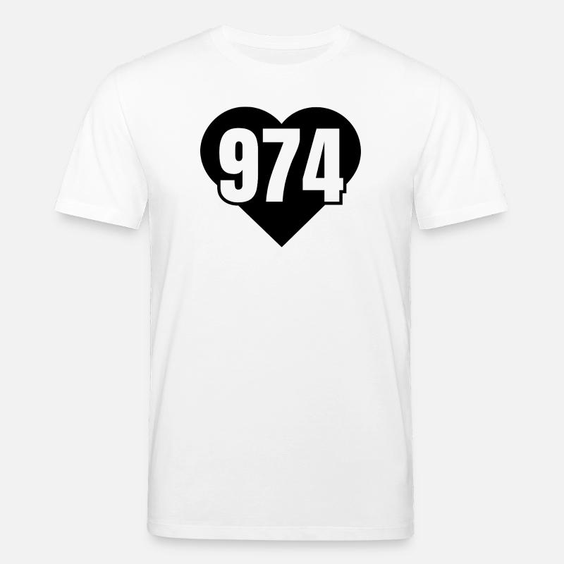 Chiffre 974 en noir et blanc - T-shirt bio CREATOR Stanley/Stella Unisexe - blanc