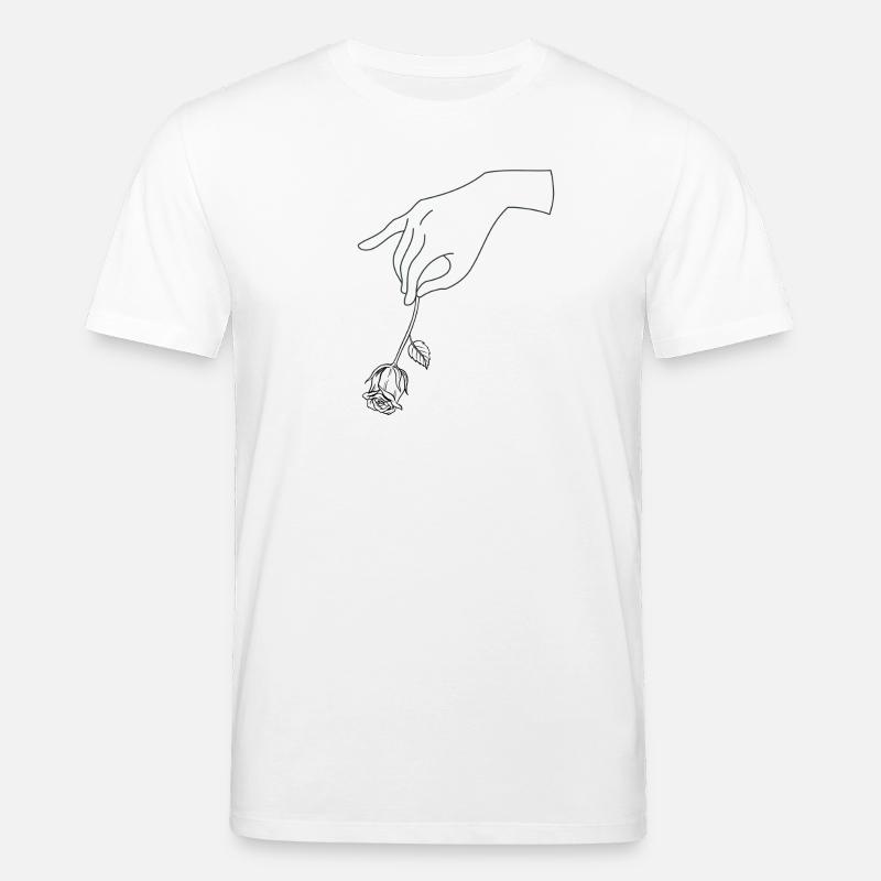 Main avec fleur - T-shirt bio CREATOR Stanley/Stella Unisexe - blanc
