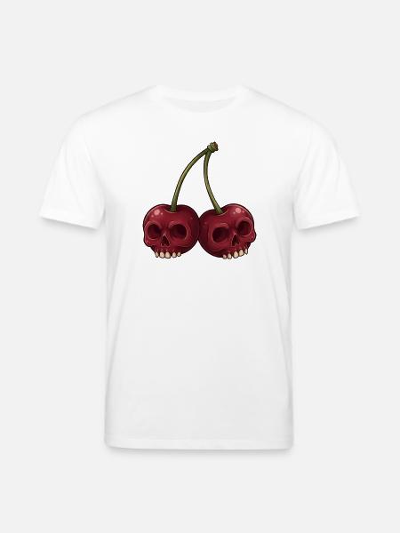 Cartoon Skull Cherries - Stanley/Stella CREATOR Unisex Organic T-Shirt - white