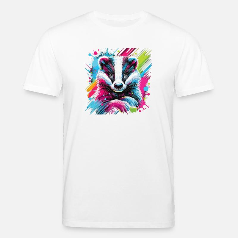 Neon Dachs Splash Kunst - Stanley/Stella Unisex Bio-T-Shirt CREATOR  - Weiß