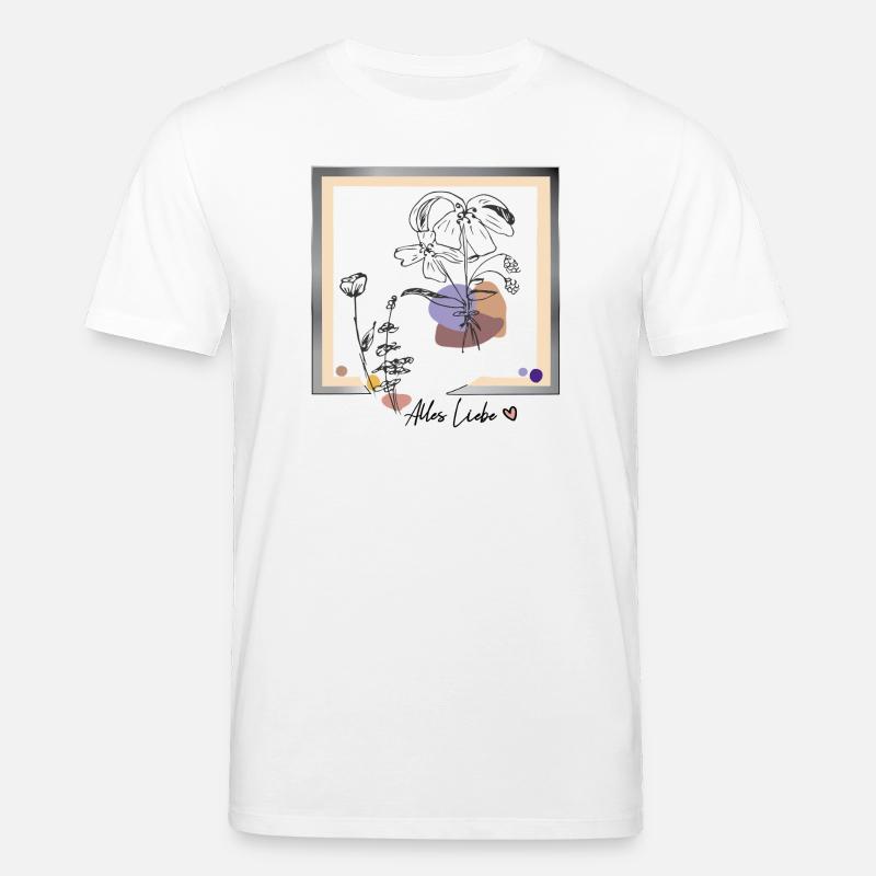 Bilderrahmen mit Blumen - Stanley/Stella Unisex Bio-T-Shirt CREATOR  - Weiß