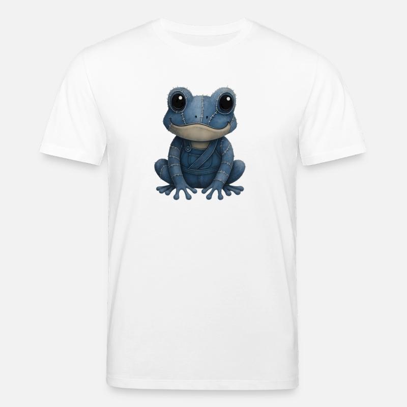 Denim Patchwork Grenouille - T-shirt bio CREATOR Stanley/Stella Unisexe - blanc
