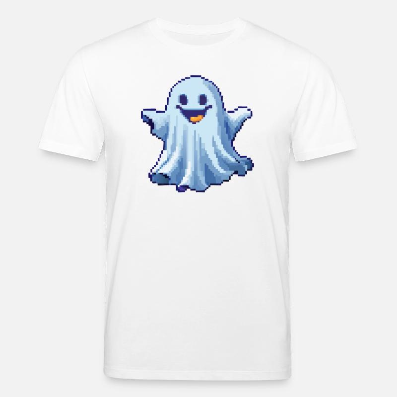 Pixel Ghost: Pixelated Friendly Spirit - Stanley/Stella Unisex Bio-T-Shirt CREATOR - Weiß