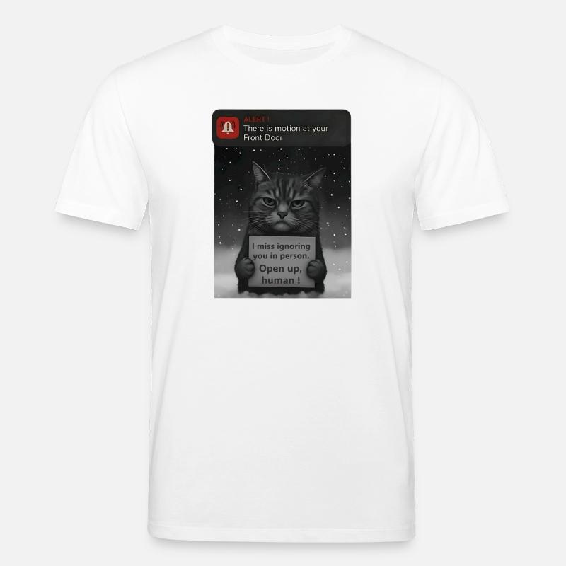 Cat a un message pour vous - Funnier - T-shirt bio CREATOR Stanley/Stella Unisexe - blanc