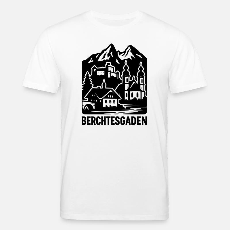 Silhouette de Berchtesgaden Point de repère - T-shirt bio CREATOR Stanley/Stella Unisexe - blanc