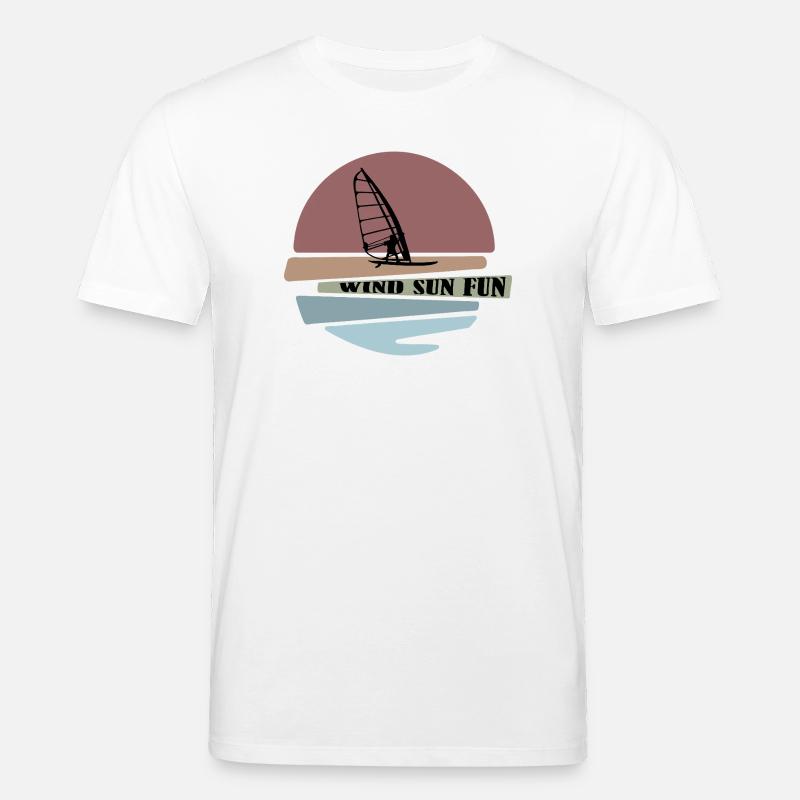 Windsurf coucher de soleil Fun Design - T-shirt bio CREATOR Stanley/Stella Unisexe - blanc