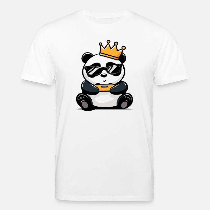Panda Controller und Krone - Stanley/Stella Unisex Bio-T-Shirt CREATOR  - Weiß