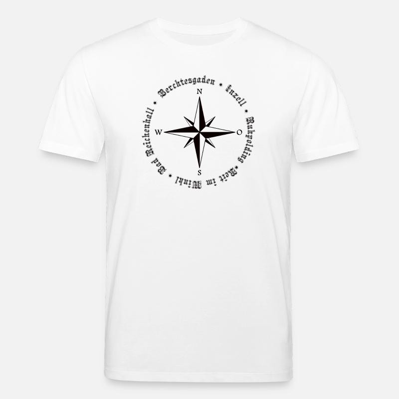 Kompass Alpen Orte Design - Stanley/Stella Unisex Bio-T-Shirt CREATOR  - Weiß