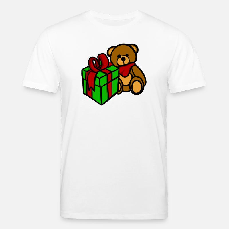 Teddy hat ein Geschenk - Stanley/Stella Unisex Bio-T-Shirt CREATOR  - Weiß