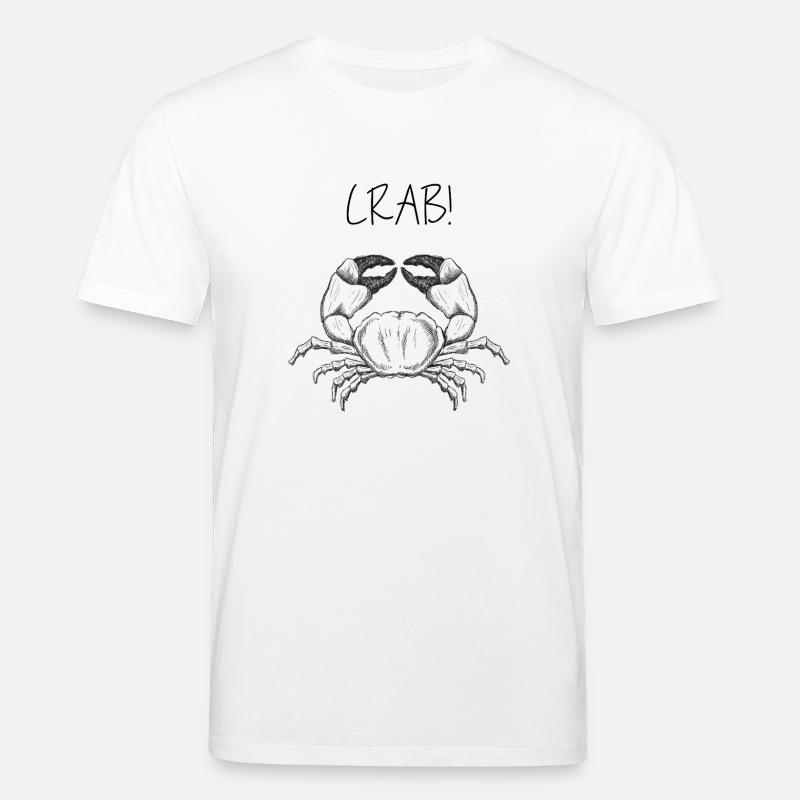 Nautic Design Krabbe Linie Kunst Silhouette - Stanley/Stella Unisex Bio-T-Shirt CREATOR  - Weiß