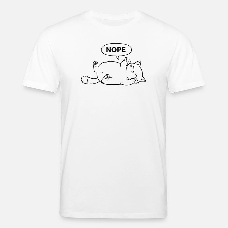 Nope Katze | Sarkastisches Katzen Statement - Stanley/Stella Unisex Bio-T-Shirt CREATOR - Weiß
