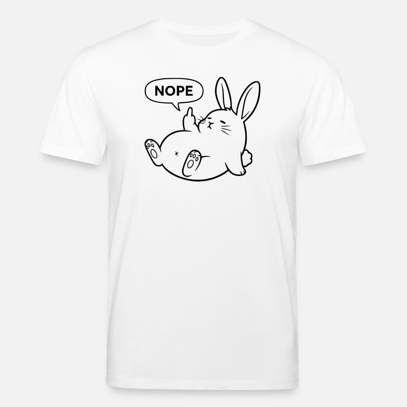 Nope Rabbit | Naughty Bunny Statement - Stanley/Stella CREATOR Unisex Organic T-Shirt - white