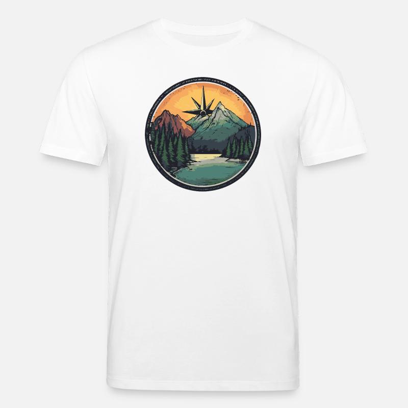 Berge Kompass - Stanley/Stella Unisex Bio-T-Shirt CREATOR  - Weiß