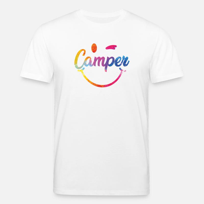 Bunter Camper Smiley Logo - Stanley/Stella Unisex Bio-T-Shirt CREATOR - Weiß