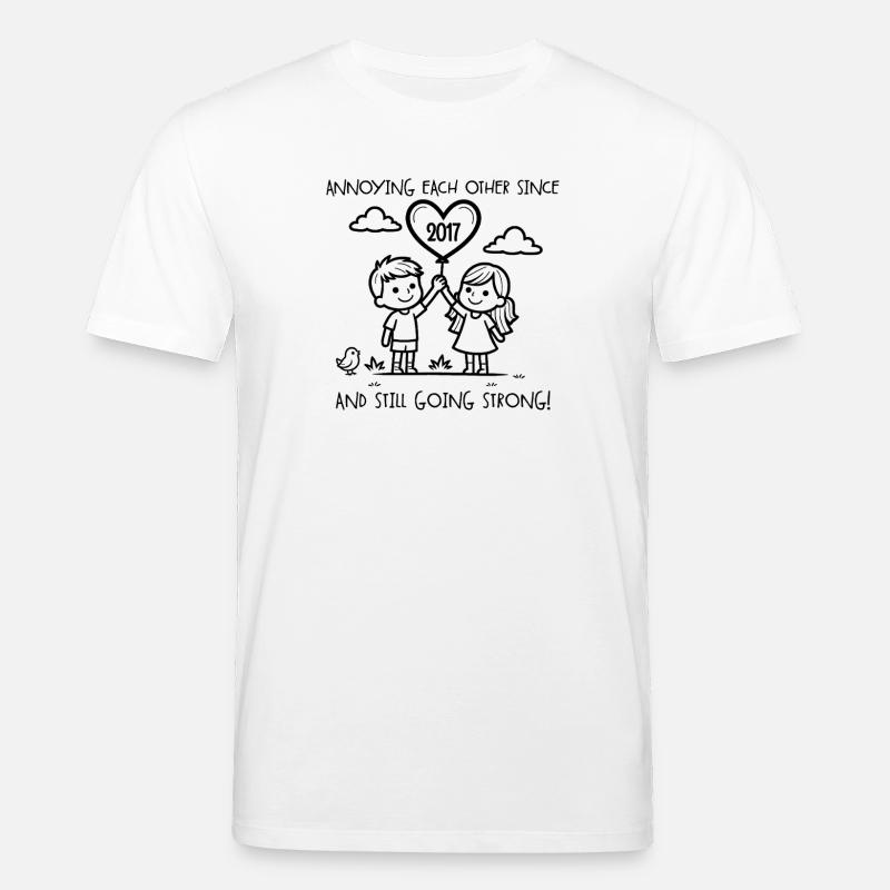 Gegenseitiges Ärgern seit 2017 Jubiläum - Stanley/Stella Unisex Bio-T-Shirt CREATOR  - Weiß