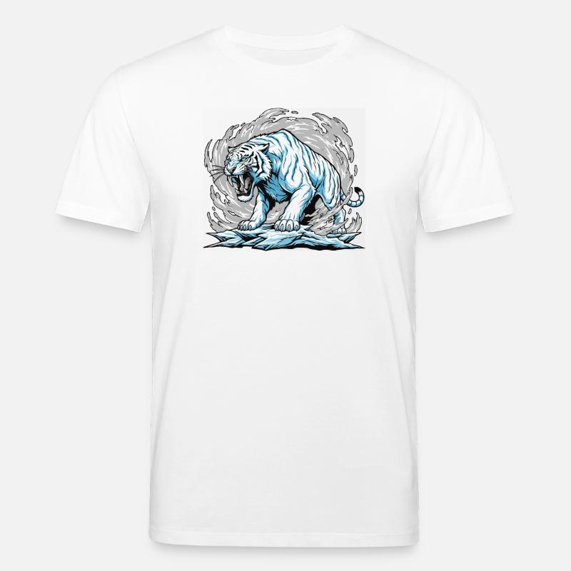 Der gefrorene Tiger im Golf - Stanley/Stella Unisex Bio-T-Shirt CREATOR  - Weiß