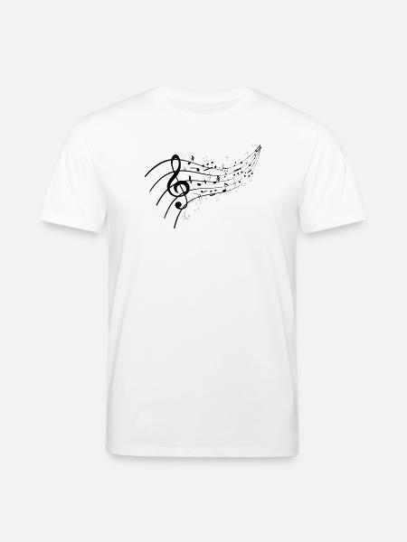 Black night with music knot - Stanley/Stella CREATOR Unisex Organic T-Shirt - white