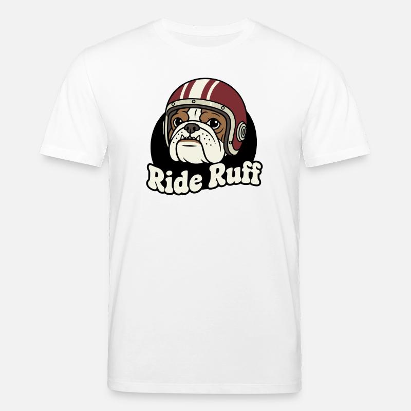 Conception du casque Ride Ruff Bulldog - T-shirt bio CREATOR Stanley/Stella Unisexe - blanc