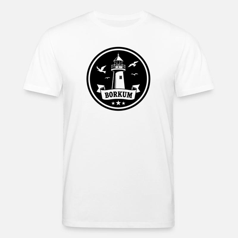 Leuchtturm Borkum Maritimes Emblem - Stanley/Stella Unisex Bio-T-Shirt CREATOR  - Weiß