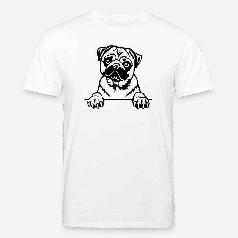 Mops Kopf - Stanley/Stella Unisex Bio-T-Shirt CREATOR  - Weiß