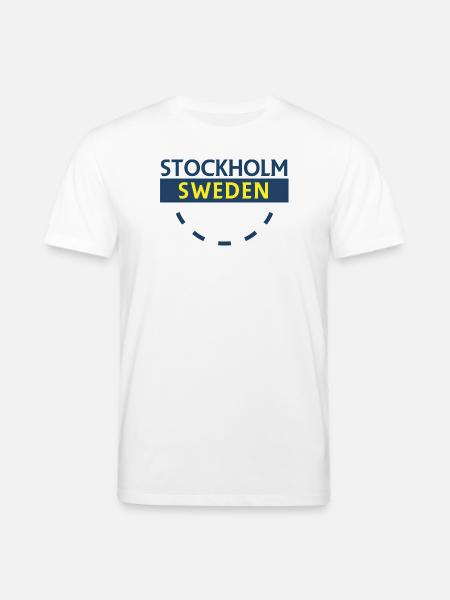 Stockholm Sweden Bold Text - Stanley/Stella CREATOR Unisex Organic T-Shirt - white