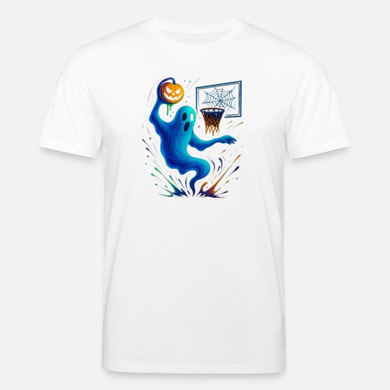 Halloween Ghost Dunk Kürbis Sneaker - Stanley/Stella Unisex Bio-T-Shirt CREATOR - Weiß