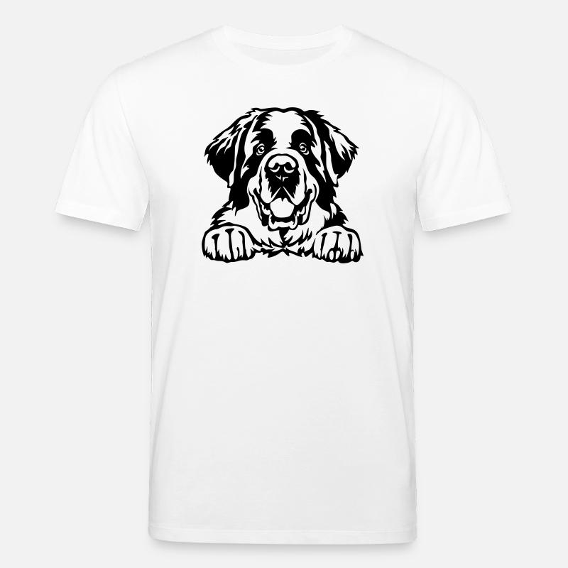 Bernhardiner Kopf - Stanley/Stella Unisex Bio-T-Shirt CREATOR  - Weiß