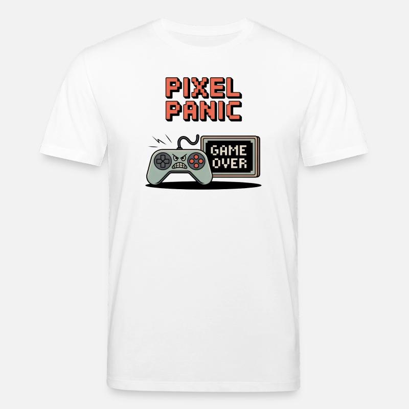 Pixel Panic – Game Over Rage Mode - T-shirt bio CREATOR Stanley/Stella Unisexe - blanc