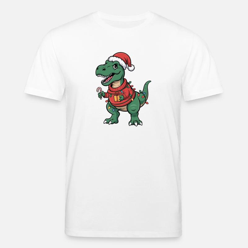 T-Rex de Noël en pull - T-shirt bio CREATOR Stanley/Stella Unisexe - blanc