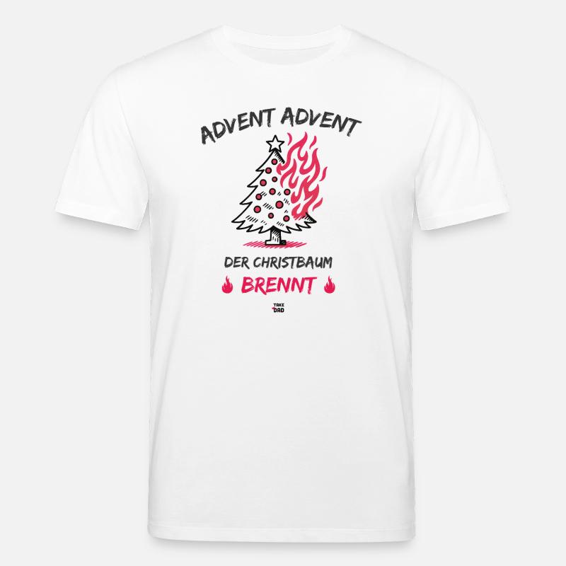 Advent, Advent - der Christbaum brennt - Stanley/Stella Unisex Bio-T-Shirt CREATOR - Weiß