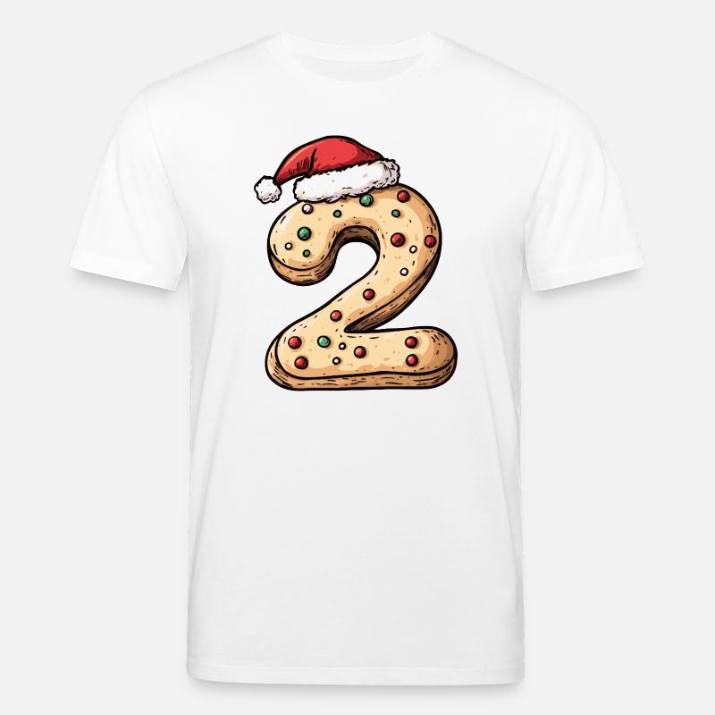 Biscuit de Noël à 2 chiffres - T-shirt bio CREATOR Stanley/Stella Unisexe - blanc