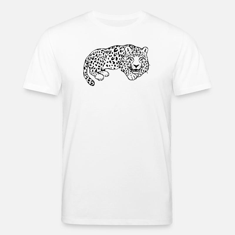Leopard Black Lepard Pattern T-shirt Gift - Stanley/Stella CREATOR Unisex Organic T-Shirt - white