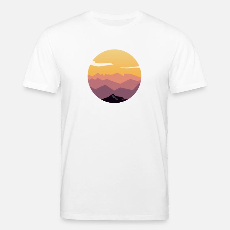 Circle Sunset Mountain Gradient - Stanley/Stella Unisex Bio-T-Shirt CREATOR  - Weiß