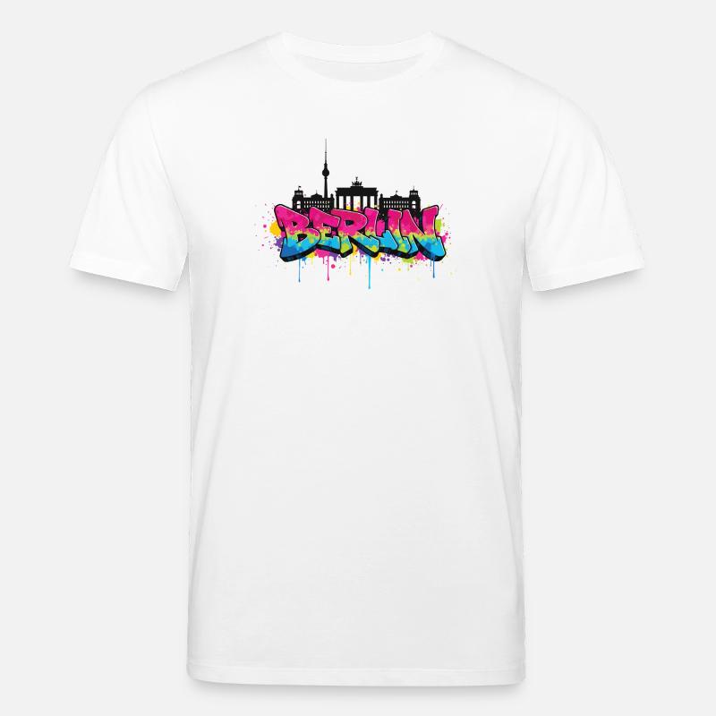 Berlin Graffiti Skyline - T-shirt bio CREATOR Stanley/Stella Unisexe - blanc