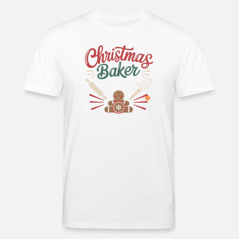  Christmas Baker Crew Weihnachtsbäcker Team - Stanley/Stella Unisex Bio-T-Shirt CREATOR  - Weiß