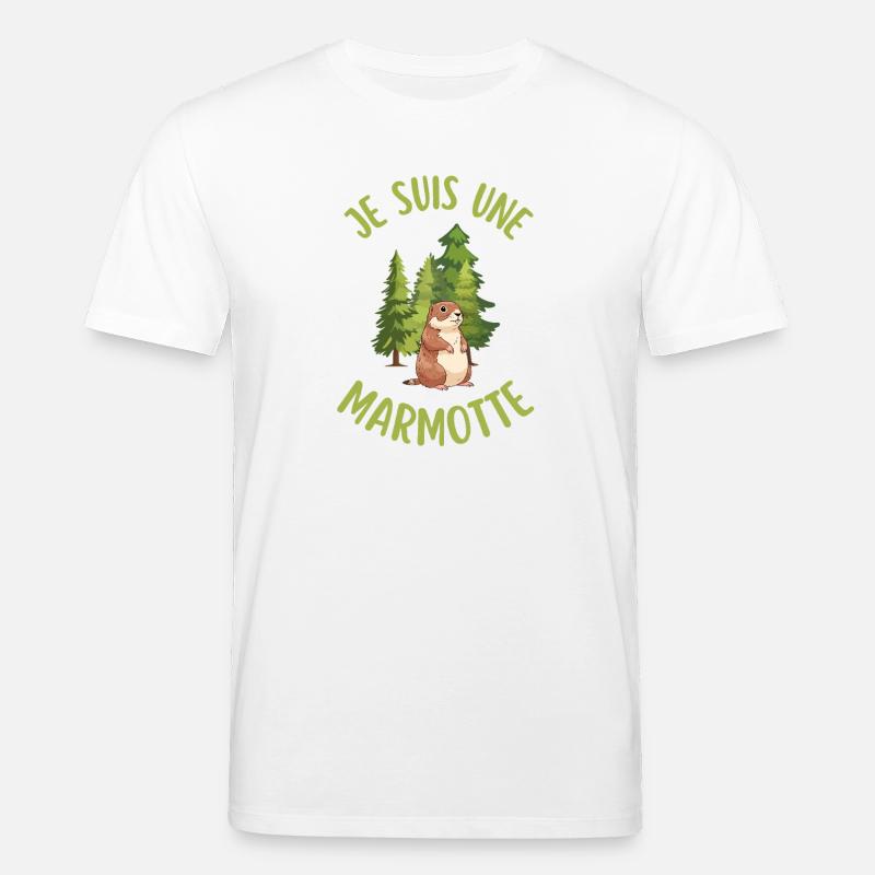 Ich bin ein Murmeltier im Wald - Stanley/Stella Unisex Bio-T-Shirt CREATOR  - Weiß